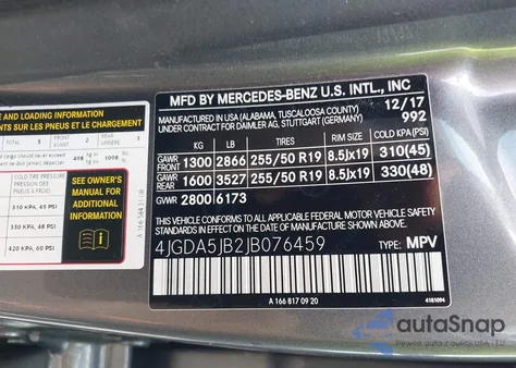 2018 Mercedes-Benz Gle 350 z USA, uszkodzony, nr VIN 4JGDA5JB2JB076459